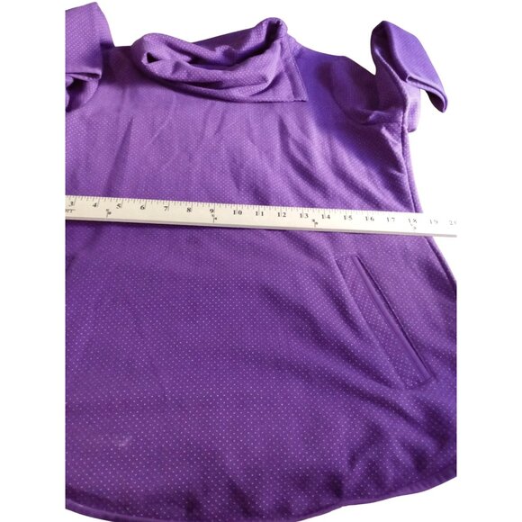 T By Talbots women size M pelite Purple Polka Dot Long Sleeve Top - Picture 6 of 8